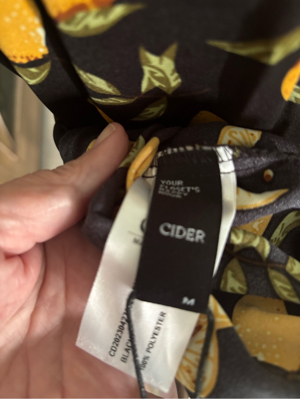 Cider Black and Yellow Lemon Dress Med NWT - Picture 10 of 10